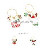 Charm Christmas Gift Box Deer Keychain Keyring Enamel Key Chain Pendant