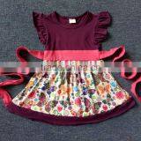 2017new Baby Frock Design Fashion Girls Dress Butterfly Printed With Belt Boutique Baby Girl Clothing thumbnail-1