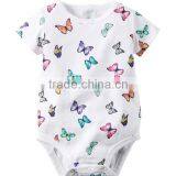 Wholesale 100% Organic Cotton Baby Girl Boy Short Sleeve Bodysuits thumbnail-5