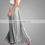 New Style Muslim Style Ladies Islamic Long Pleated Maxi Dress Silver Color Pleated Flare Maxi Skirt thumbnail-5