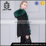 Men and Women Short Black Rabbit Fur Coat With Real Lined thumbnail-5