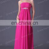 Grace Karin Strapless Chiffon Long Bridesmaid Dress With Four Colors CL3105-1 thumbnail-3
