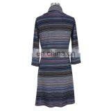 Stripe Print Mature Women Dress Guangzhou Manufacturer thumbnail-4