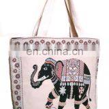 Cotton Canvas Fabric Owl Design Shopping Tote Bags thumbnail-5