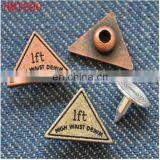 Triangle Shape Zamak Metallic Jeans Rivet