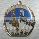 custom brand logo metal round iron medals,zinc alloy name badges
