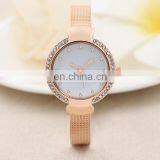 Wholesale women watch rhinestone quartz watch gold plated wrist watch