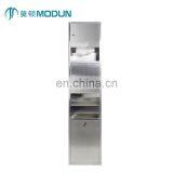 Stainless Steel 304 Recessed Paper Towel Dispenser 1.2mm, Automatic Hand Dryer, and Waste Receptacle (3-in-1 Unit)