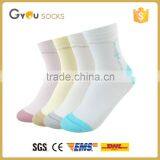 2016 white lady solid cotton socks with jacquard wholesale