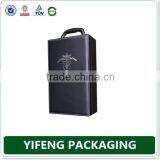 Luxury Black Paper Cardboard Wine Bottle Gift Box With Handle thumbnail-1