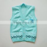 Outer Shirt Spring Knitted Sweater Vest Button Vests 100% Cotton Sweaters PV201