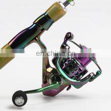 Металлический катушка для спиннинга Metal 14+1BB 1000-6000 с усилием торможения 25 кг, двухцветный, с интегрированным металлическим подвесом, с эффектом аурального переливания цвета thumbnail-2