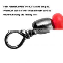 JOHNCOO Fishing Snap Swivel 3 Way Swivel Barrel Ring Hook Lure Line Stainless Steel Connector Beaded Fishing Accessory thumbnail-5