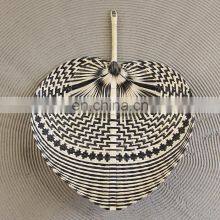 Hot Sale Custom Color Black Hand Fan Wall Art Decoration Woven Bamboo Wall Hanging Decor Cheap Wholesale thumbnail-1