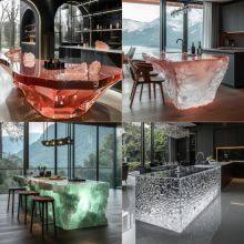 Crystal Luminous Island, Transparent Bar, Internet Celebrity, Popular Drainage Table, Integrated Acrylic, Light Luxury, Luminous Stone Table, Tea Table, Bar, High-end Sense thumbnail-3