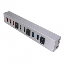 7 in 1 Aluminium Alloy USB Hub USB 3.0 Docking Station Extender Adapter for Computer Accessories