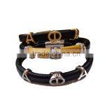 Magnetic Leather Handmade Bracelet Bangle Alpha Phi Alpha Divine Bracelets,APA Greek Customized Fraternity Sorority Jewelry thumbnail-4