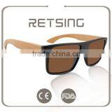 Polarized Revo Bamboo Wooden Arms Sunglasses With Spring Hinge thumbnail-2