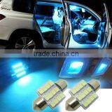 HOT 2x Aqua Blue 1.25" 31mm 12-SMD DE3175 LED Bulbs For Car Interior Light OYXL thumbnail-2