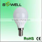 220-240V 45*H78mm E14/E27 2835SMD 3W 230-280Lumen Ceramic CE RoHS indoor LED light Bulbs