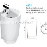 Yibeini Bathroom Sink Ceramic Pedestal Basin thumbnail-3