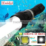 GOREAD Y88 High bright rechargeable XML-T6 5 mode 10W diving flashlight