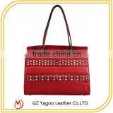 Thailand Leather Wholesale Handbag Rivet Custom Women Tote Bag thumbnail-1