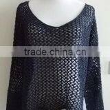 Beads Yarn Knitted Clothing Pullover Whole Hollow Out Blouse Sweater thumbnail-1