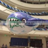 Whale shape PVC giant balloon, helium whale giant PVC balloon