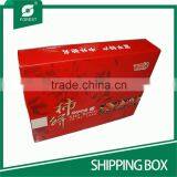 WAX-COATED CARDBOARD SHIPPING BOXES FOR PACKING FOOD WITH EMBOSSING LOGO thumbnail-1