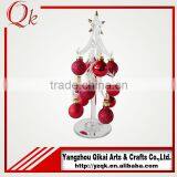 Nice Looking Decorative Glass Christmas Tree With Red Pendants