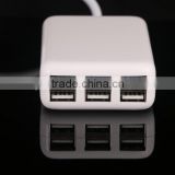 6-Port 5V/6A USB Desktop Charger/Portable Charger All-In-One Travel Charger for iPhone, iPad, iPod, Smartphones, 5V Tablets