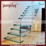 New-style Invisible Floating Stainless Steel Glass Staircase Design