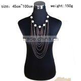 European And American Big Exaggerated Multilayer Gun Black Alloy Key Chain Long Necklace thumbnail-5