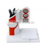 Multifunctional Lcd Penholder With Calendar Clock With Note Pad