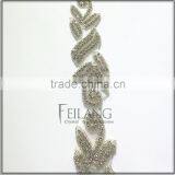 Crystal Rhinestone Applique Trim for Wedding Bridal Dress thumbnail-2