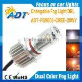 Hot Sell 20W USA CR LED Fog Light Dual Color H8/H10/H11/9005/9006/H16 Color Changing Fog Lamp Canbus Headlights for VW for Golf5 thumbnail-1
