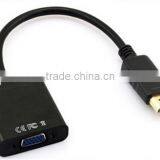 Display Port Male to VGA Female With Gold Plated Black Color Top Quality 23cm