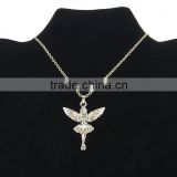 Silver Crystal Angel Charms Necklace For Teenage Necklace Jewelry