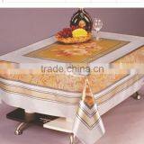 TJ-3835 Transparent Emboossed Tablecloth With Golden & Silver