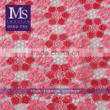 2016 Latest Design Red Girls Net Lace With Paillette Embroidery Lace Fabric