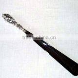 Small Handle Shoe Horn Brass Silver Plated