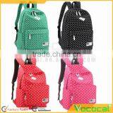 Cute Polka Dot Women Canvas Backpack Satchel Rucksack Schoolbag Leisure Travel Shoulder Bag thumbnail-1