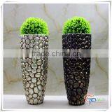 Black Resin Tall Pots Flower Planter thumbnail-2