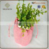 Garden Small Colorful Decorative Burlap Jute Flower Pot thumbnail-2