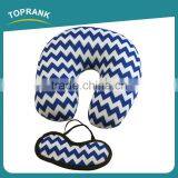 Toprank Colorful Stripes Printed Microbead Pillow And Eyemask Comfortable Neck Pillow Travel Set Sleeping Airline Travel Kit thumbnail-4