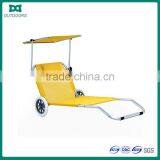 Folding Beach Chair With Wheel, Beach Chair With Sun Shade thumbnail-1