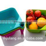 Useful Plastic Fruit/Vegetable Basket With Strainer Function/Plastic Dropping Fruit Basket