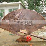 Bronze Fan Shape Wall Hanging Sculpture thumbnail-1