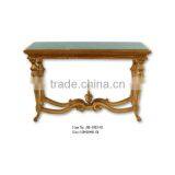 Hand Carved Living Room Furniture Small Size Console Table With Green Marble thumbnail-4